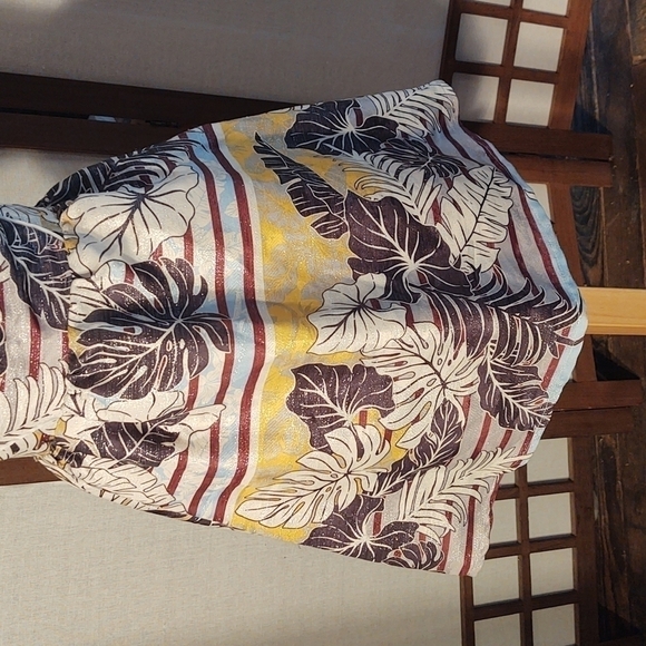 H&M Sparkly Monstera / Plant Pattern Uneven Stripes Mini Dress Sz 4 NWT - Picture 3 of 11